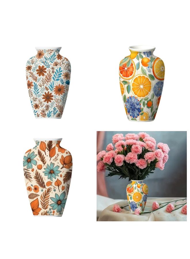 SH1690 وعاء أحجية ثلاثي الأبعاد من أوراق القيقب الحمراء 120 قطعة إناء زهور لتزيين المنزل والمكتب هدية - Image 5